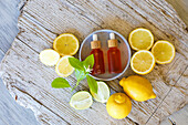 Facial oil with essential lime oil for irritated skin