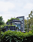 Futuristic house with lush planting in Melbourne