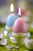 Two egg-shaped candles
