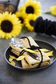 Place setting with sunflowers