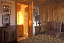 Schlafzimmer in Berghütte (Frankreich)