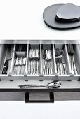 Cutlery drawer in a kitchen