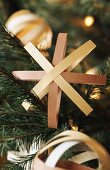 Straw star on Christmas tree