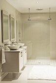 Bathroom with two washbasins