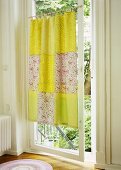 Home-made patchwork curtain