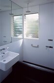 Bathroom with frosted glass window