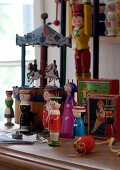 Collection of knitting dollies and antique toys