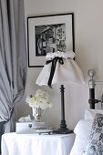 Romantic bedroom in black and white