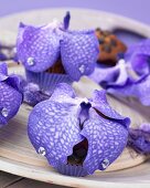 Muffins mit Vanda Orchideenblüten