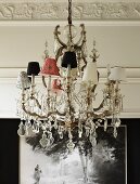 Chandelier with lampshades