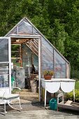 green house in country garden