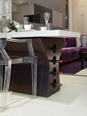 Wine storage at end of dining table