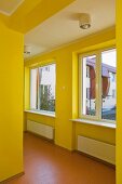 Yellow Hallway of a School