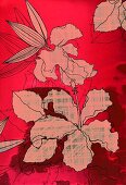 Red hibiscus design (print)