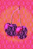 Lace pattern over cherries (print)