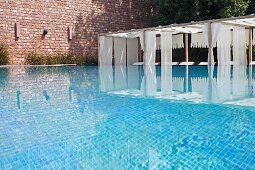 Luxurious swimming pool of Raas Haveli Hotel, Jodhpur, India