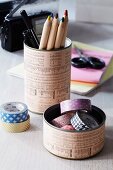 Hand-crafted pen holder & storage tin for desk