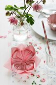 Craft idea; napkin folded into lotus flower