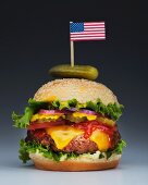 Burger with US flag
