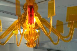 Yellow glass chandelier