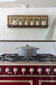 Casserole dish on vintage-style gas cooker