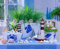 Decorate planters with maritime templates