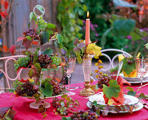 Autumn, table decoration, grapes