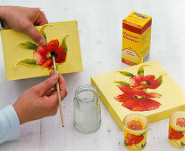 Napkin technique, poppy flowers