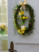 Easter door wreath in egg shape