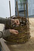 Homemade willow covering for plastic pots