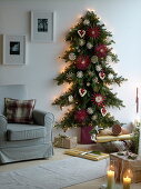 Homemade Christmas tree at the wall