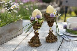 Egg cup made from willow
