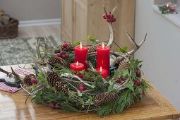 Advent wreath in the forest look