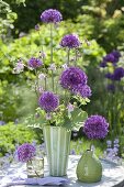 Unusual bouquet of Allium 'Purple Sensation'