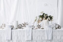 Laid table all in white