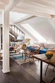 Open-plan Bohemian-style apartment in attic
