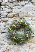 Wreath of conifer twigs and heather