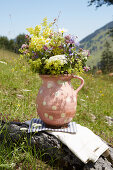 Bunch of wildflowers in jug