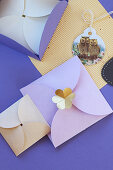 Owl tag and hand-made paper envelopes