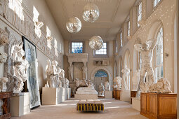 A collection of large plaster casts in the orangery
