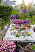 Decorated garden table