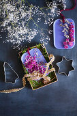 Handmade gifts of scented wax with dried flowers