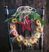Christmas wreath made out of apples