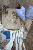 Handmade lavender sachets, dreamcatcher, gift cards and gift tags