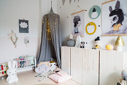 Sideboard and cosy den in contemporary child's bedroom