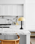 Kitchen counter with marble top