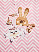 DIY paper Easter bunnies as head decoration