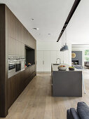 Elegant, custom made kitchen in an open plan living area