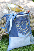 DIY cooler bag made from old jeans