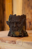 Carved wooden bust